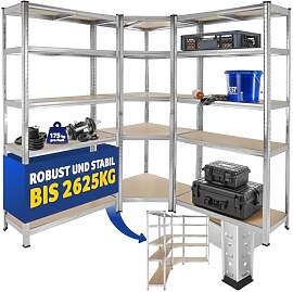 tectake® Schwerlastregal System, Eckregal