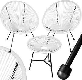 tectake® Set 2X Stuhl 1x Beistelltisch Acapulco,