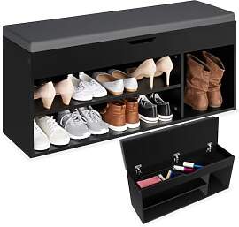 tectake® Sitzbank mit Stauraum, Schuhregal mit