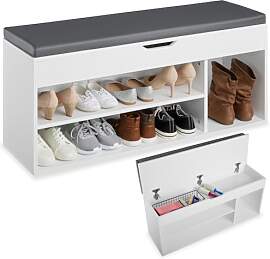 tectake® Sitzbank mit Stauraum, Schuhregal mit