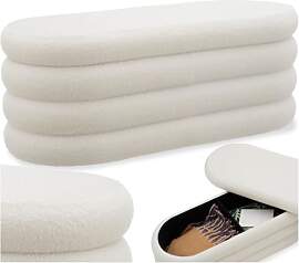 tectake® Sitzbank mit Stauraum, Sitzhocker,