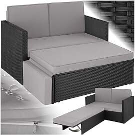 tectake® Sofa Set - 2 Sitzer Sessel mit Hocker