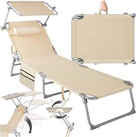 tectake® Sonnenliege klappbar, tragbar, Liege mit 