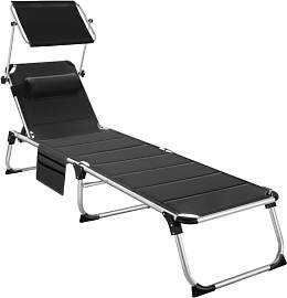 tectake® Sonnenliege mit Dach, Liege klappbar mit 