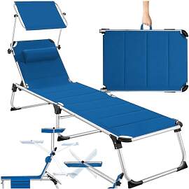 tectake® Sonnenliege mit Dach, Liege klappbar mit 