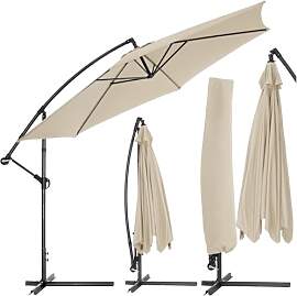 tectake® Sonnenschirm mit Ständer, Ø 350 cm,