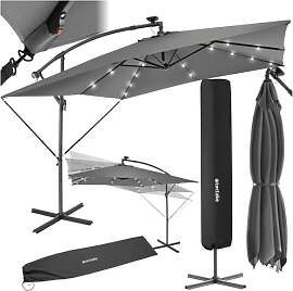 tectake® Sonnenschirm rechteckig, mit Solar LED