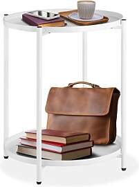 tectake® Tisch rund, Beistelltisch Metall,