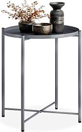 tectake® Tisch rund, Beistelltisch Metall,