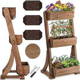 tectake® Vertikalbeet mit 3 Etagen, Hochbeet aus