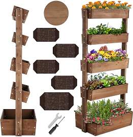 tectake® Vertikalbeet mit 5 Etagen, Hochbeet aus