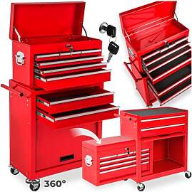 tectake Werkstattwagen Trolley mit Kofferaufsatz,