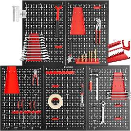 tectake® Werkzeug Lochwand aus Metall, 200 x 60 x 