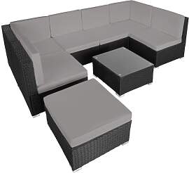 tectake XXL Polyrattan Lounge, Gartenmöbel Set,
