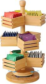 Teebeutel Organizer Holz Teebox Drehbar 3-stufiges 