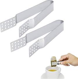 Teebeutelzange 2 Stück, Edelstahl Mini