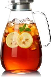 Teekanne Glas 1700ml, Teekanne mit Edelstahl