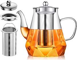 Teekanne mit Siebeinsatz, STNTUS 1.2L Glas