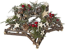 Teelichthalter CREATIV HOME "Adventsgesteck