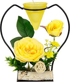 Teelichthalter I.GE.A. "Rose", gelb,