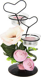 Teelichthalter I.GE.A. "Rose", rosa,