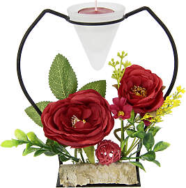 Teelichthalter I.GE.A. "Rose", rot,