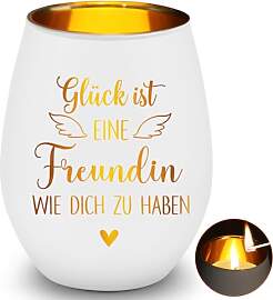 Teelichthalter mit Gravur Freundin, Geschenk für