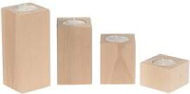 Teelichthalter Set Buchenholz 4-teilig