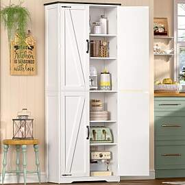 TEENFON 170 cm Küchenschrank 4 Scheunentüren,