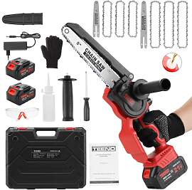 TEENO Akku Mini Kettensäge 6&8 Zoll 2-in-1, 6 