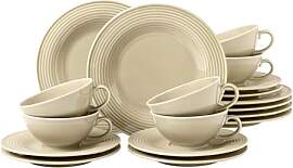Teeservice 18-teilig Beat Sandbeige klein