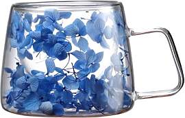 Teetasse Aus Glas Mit Getrockneten Blumen | 200ml
