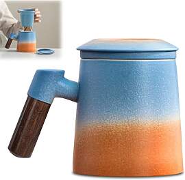 Teetasse Mit Deckel Und Sieb, 420ml Teetasse Mit