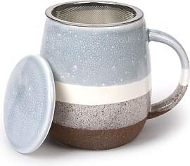 Teetasse mit Deckel und Sieb,Große Teetasse
