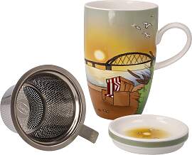 Teetasse Scandic Home Seaview mit Sieb und Deckel