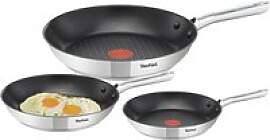 Tefal Pfannenset schwarz Edelstahl 3 tlg.