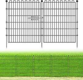 ​​Teichzaun,Stahl Gartenzaun 10-teilig