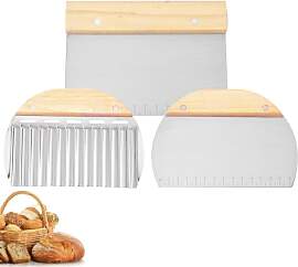 Teigschaber Edelstahl, 3Pcs Teigschaber mit