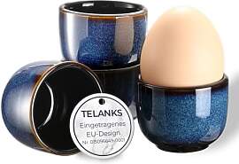 TELANKS Eierbecher Porzellan 4er Set, Eierbecher