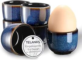 TELANKS Eierbecher Porzellan 6er Set, Eierbecher