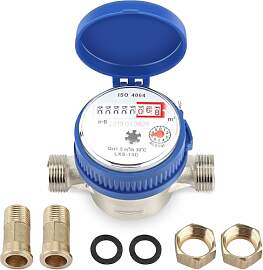 Telituny 15mm Wasserzähler, 1/2 Zoll Anschluss