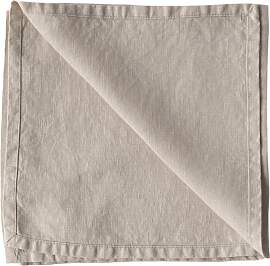 Tell Me More Washed linen Serviette Warm grey