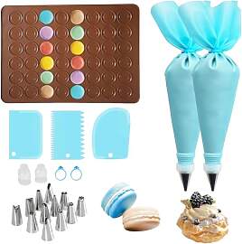 TenaLucy Macarons Backmatte,Spritzbeutel mit
