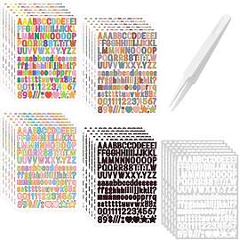 Teouuas 30 Blätter Buchstaben Aufkleber, Bunte