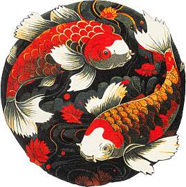 Teppich "Koi Couple", bunt, B:120cm