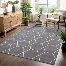 Teppich SANAT "Trellis", grau, B:80cm