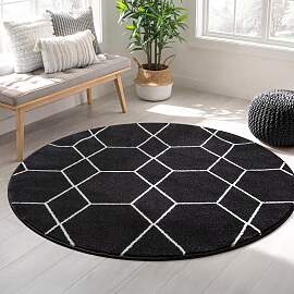 Teppich SANAT "Trellis", schwarz, H:10mm 