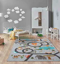 Teppich THE CARPET "Happy Life", grau,