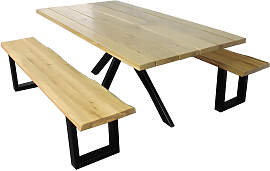 Terrassen-Sitzgruppe mit Spiderfuß-Tisch, 2