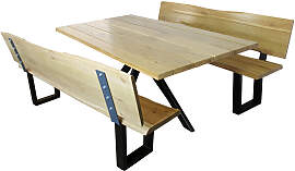 Terrassen-Sitzgruppe Spiderfuß-Tisch, inkl. 2